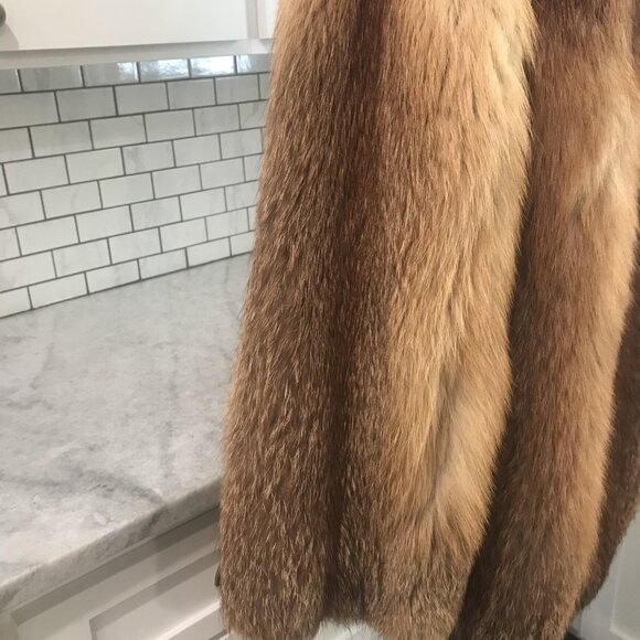 Pauly Nürnberg Fürth Real Fox Fur Coat Womens Large Brown Red Mid Length Lined - Picture 6 of 15